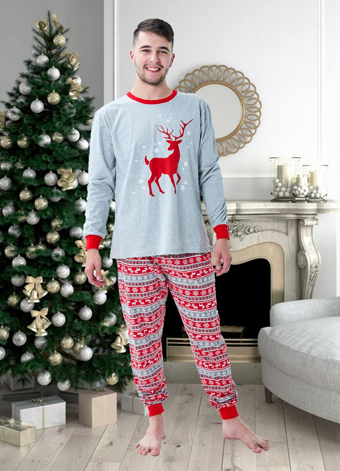 Christmas Family Matching Reindeer Pajamas Holiday Pajamas Snowman Sleepwear Christmas Pjs