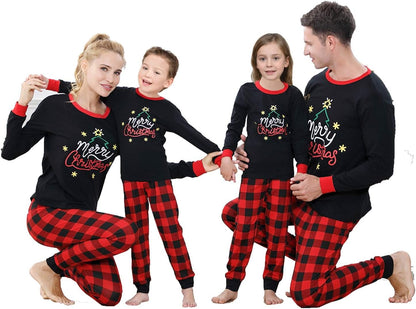 Christmas Pajamas Family Matching Sets for Unisex Women Men Kids Xmas Long Sleeves Sleepwear Pjs