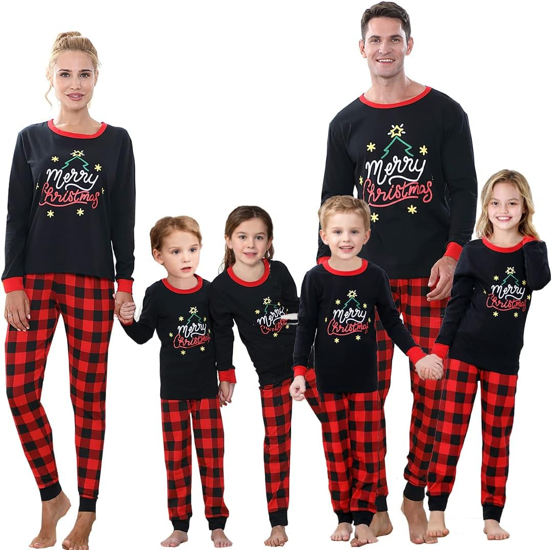 Christmas Pajamas Family Matching Sets for Unisex Women Men Kids Xmas Long Sleeves Sleepwear Pjs