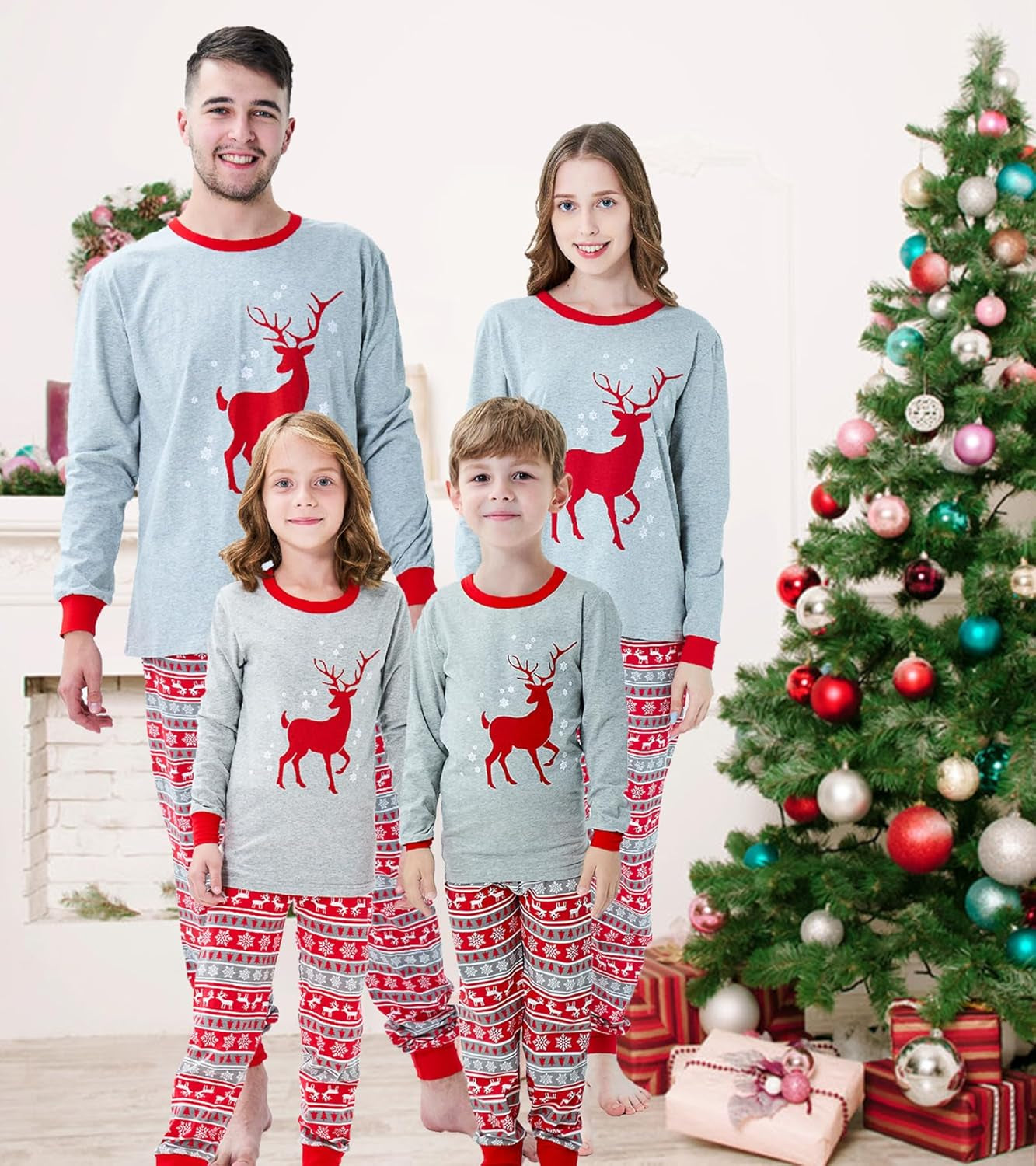 Christmas Family Matching Reindeer Pajamas Holiday Pajamas Snowman Sleepwear Christmas Pjs